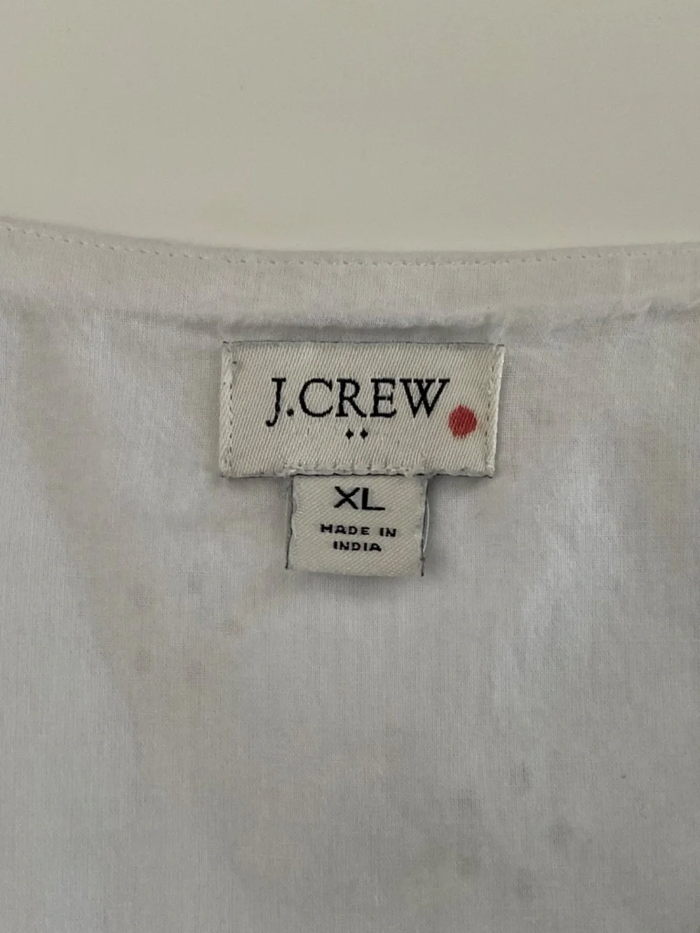 J.Crew Eyelet Blouse XL White Button Front Cottagecore Coastal Grandma Boho